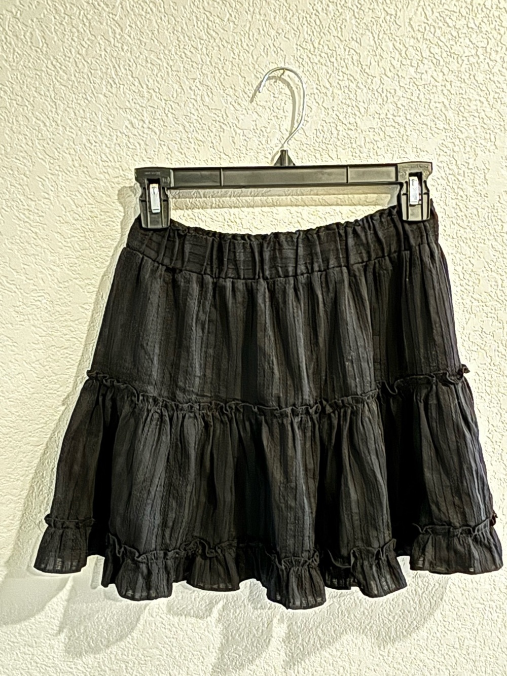 NWT Princess Polly Black Ruffled Tiered Mini Skirt